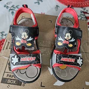 Brand New Mickey Mouse Kids Sandals - Red and Black